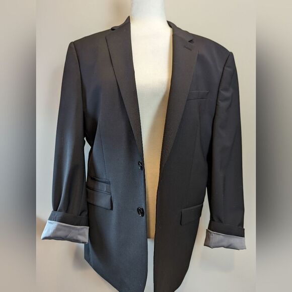Two button Men's Express black blazer jacket but can be unisex size 42R … - Picture 8 of 11